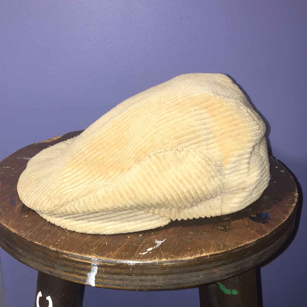 Vintage Country Gentleman flat cap double snap brim cabbie driving hat Corduroy
